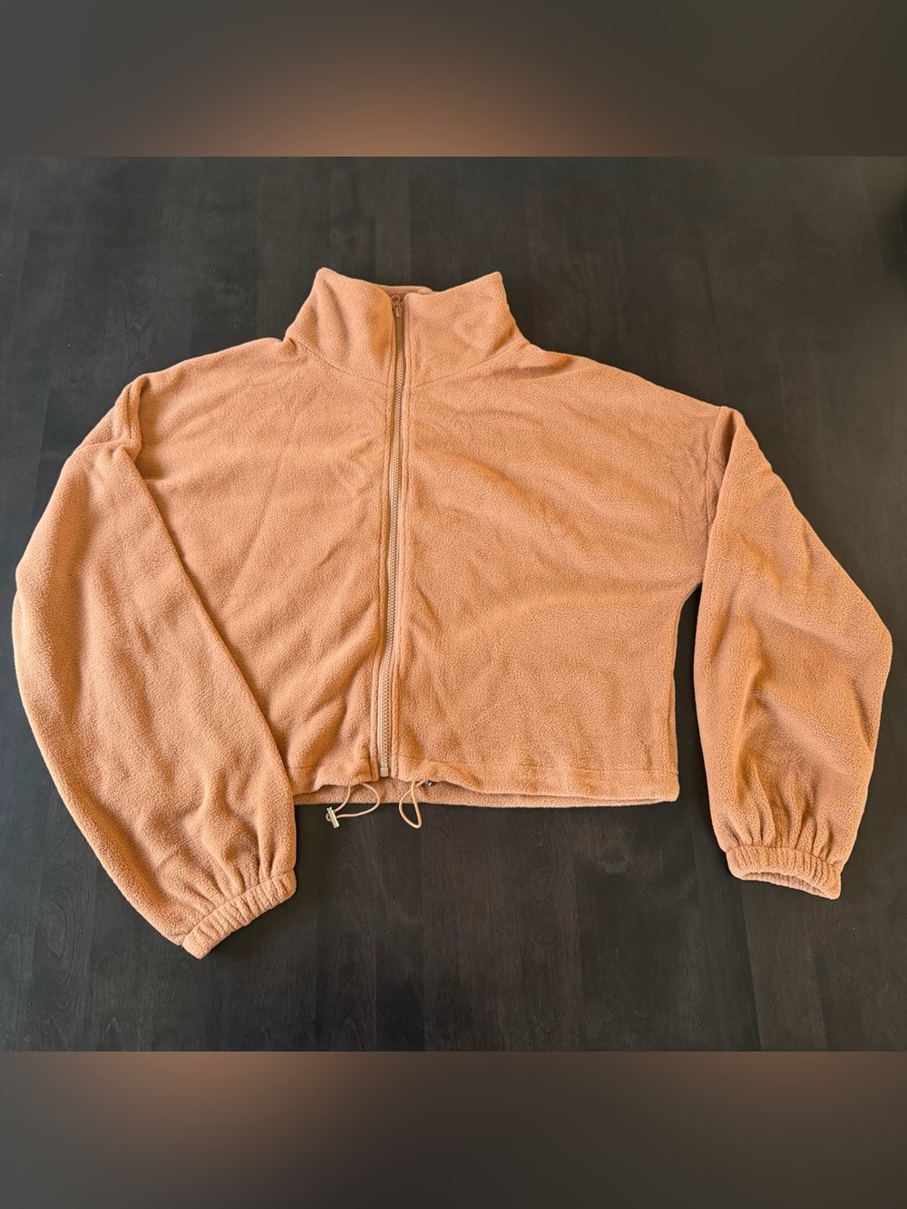 Cozy Zip-Up Fleece Jacket in Dusty Peach